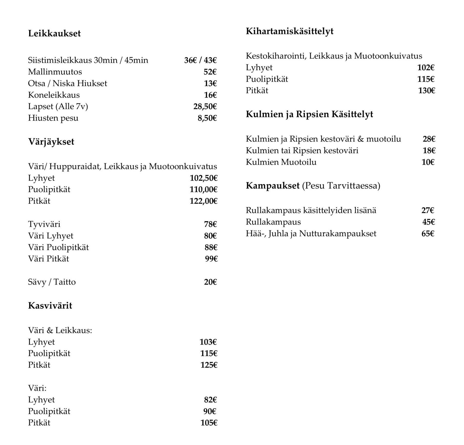 kampaamo_hinnasto kampaamo villi vadelma