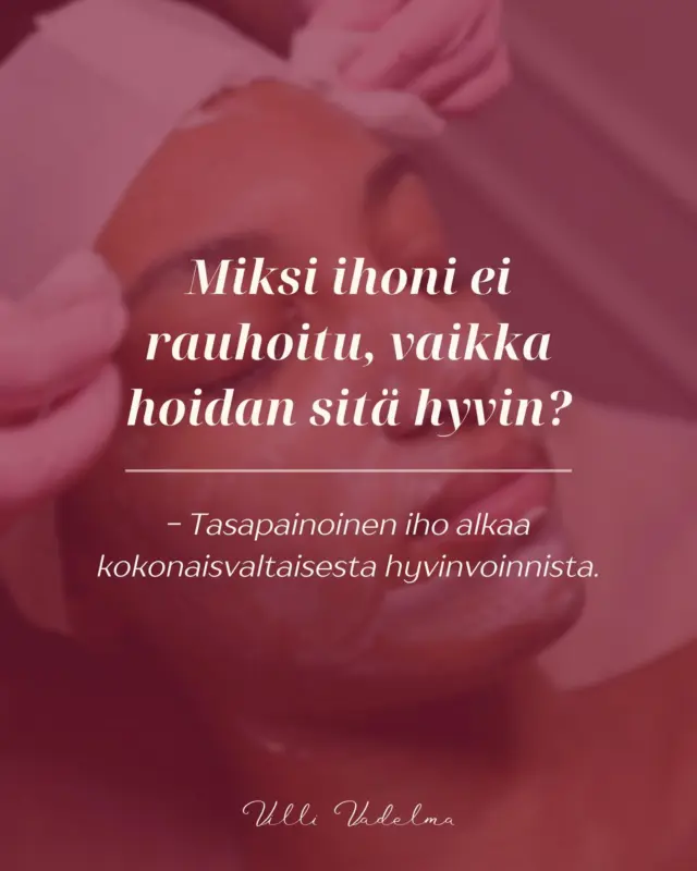 Miksi iho ei rauhoitu, vaikka hoidat sitä hyvin?

Iho elää mukana kaikessa, mitä kehossa ja arjessa tapahtuu. Siksi joskus huolellinenkaan ihonhoitorutiini ei yksin riitä, jos taustalla on kuormitusta, univajetta tai palautumisen puutetta.

Kokonaisvaltaisessa hoidossa pysähdytään kuuntelemaan ihoa vähän syvemmin. Mitä se kertoo, mitä se tarvitsee ja miten sitä voidaan tukea lempeästi sekä ulkoisesti että kokonaisuutena.

Varaa aika, niin katsotaan yhdessä, mikä tukisi juuri sinun ihosi tasapainoa.🤍

www.villivadelma.net

- Villi Vadelma, Helsinki
 
#kauneushoitolahelsinki #kasvohoitohelsinki #iho #luonnonkosmetiikka #kokonaisvaltainenhyvinvointi