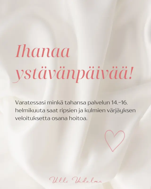 Hemmottele itseäsi tai läheistäsi ja varaa aika nyt.🤍

www.villivadelma.net

- Villi Vadelma, Helsinki

#kauneushoitolahelsinki #kampaamohelsinki #hierojahelsinki #ihonhoito #kasvohoitohelsinki